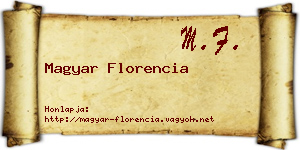 Magyar Florencia névjegykártya